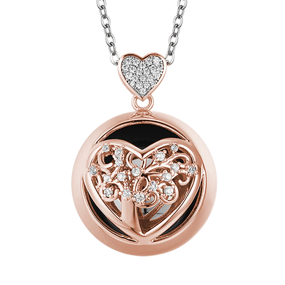 COLLANA CHIAMA ANGELI IN ACCIAIO CON CUORE IN METALLO E SFERA IN METALLO - Image 7