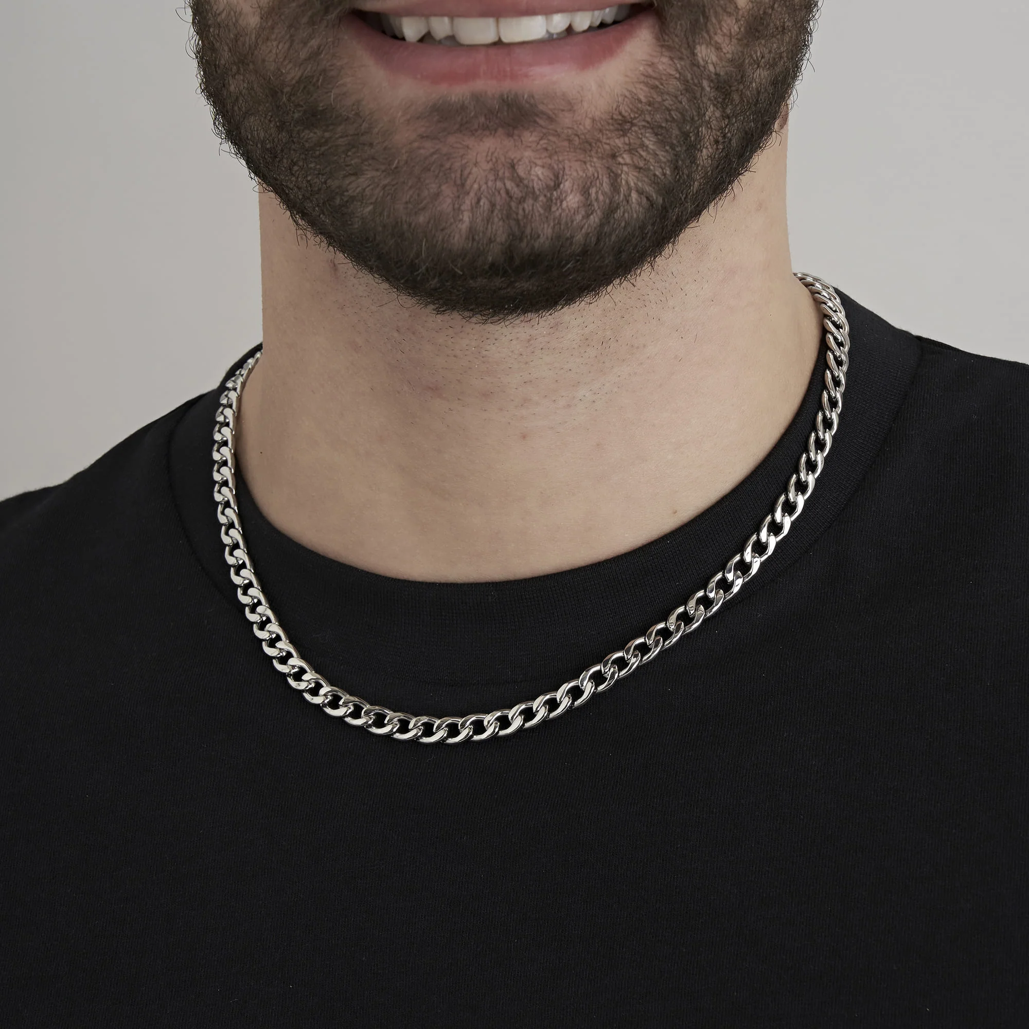 COLLANA UOMO IN ACCIAIO IP GOLD CON MAGLIA GROUMETTE 7 MM - Image 3