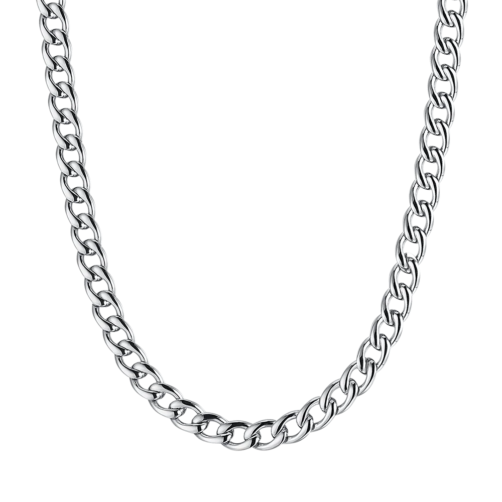 COLLANA UOMO IN ACCIAIO IP GOLD CON MAGLIA GROUMETTE 7 MM - Image 4