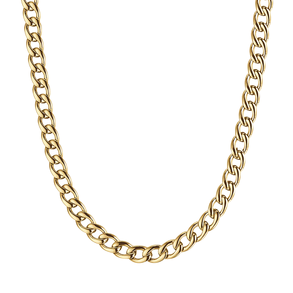 COLLANA UOMO IN ACCIAIO IP GOLD CON MAGLIA GROUMETTE 7 MM - Image 9